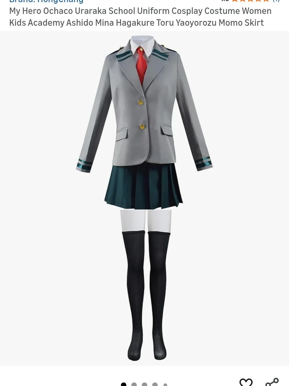 Girls Grey and Dark Green School Uniform Costume Jacket & Skirt